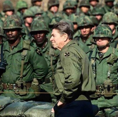 Reagan with the troops